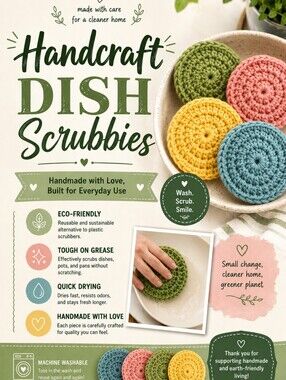 ✨Handcrafted Dish Scrubbies - Set 3 ✨